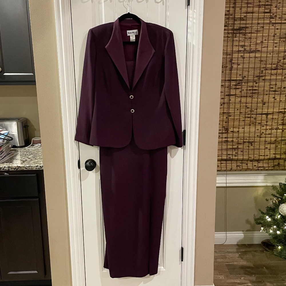 Karen Miller Mother-of-the-Bride/Groom Outfit; Plum/Dark Purple; Size 12